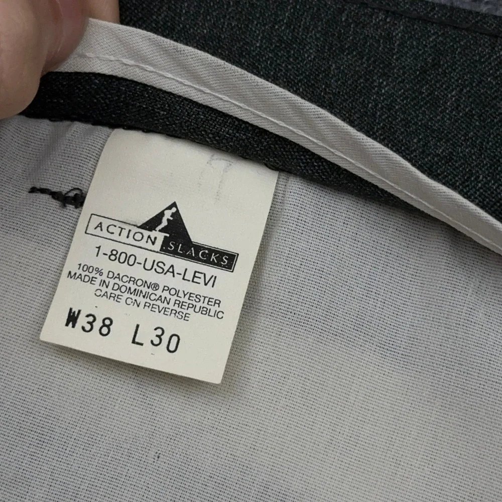 Vintage 90s Levi's Action Slacks Dress Pants Mens 38x30 FITS 37 Gray Heather
